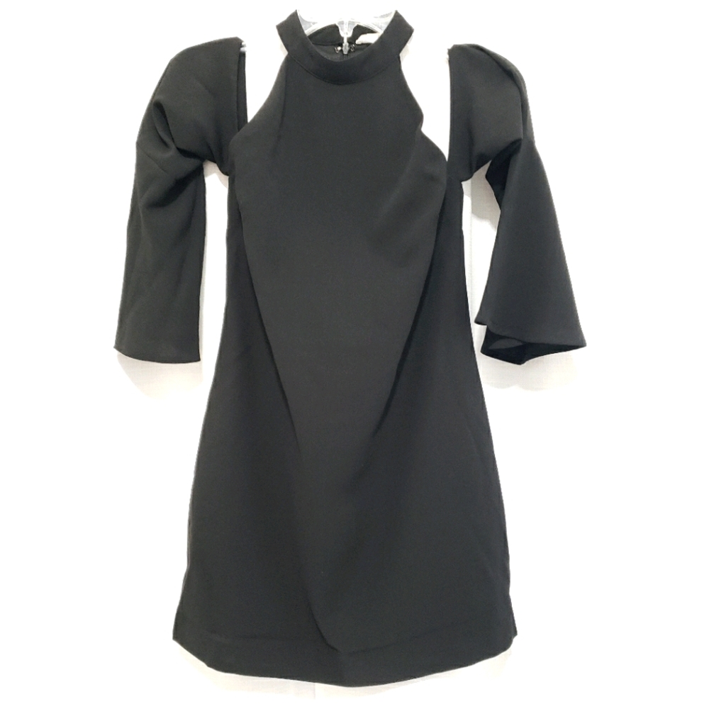 5/$15 Small Stolen Hearts Black High Neck Dress